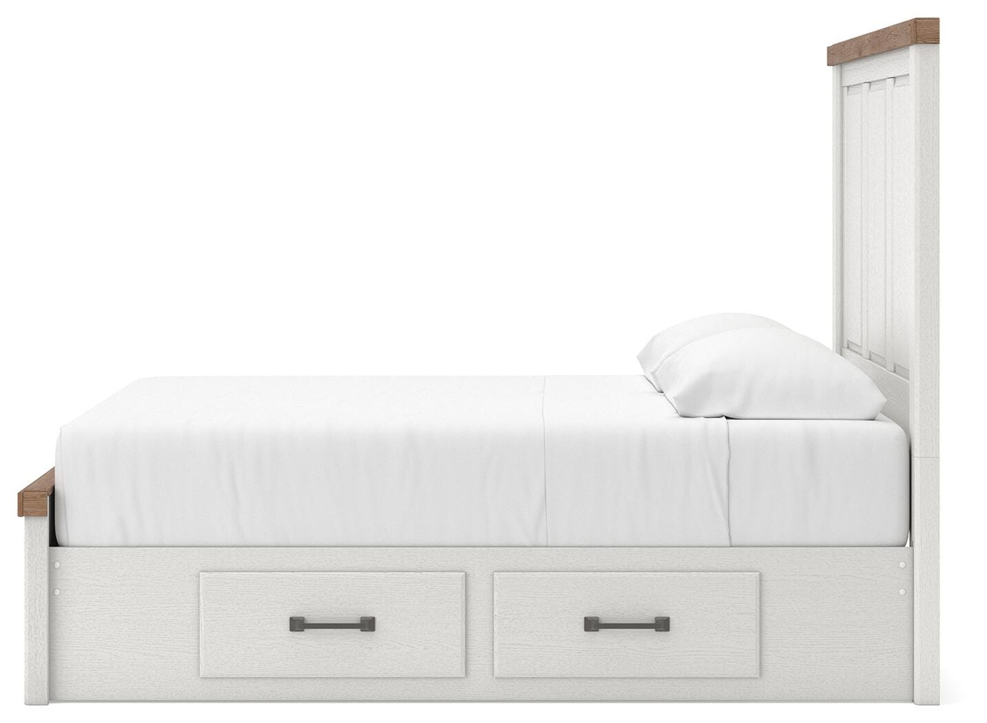 Savonport White/Brown Queen Panel Storage Bed view 3