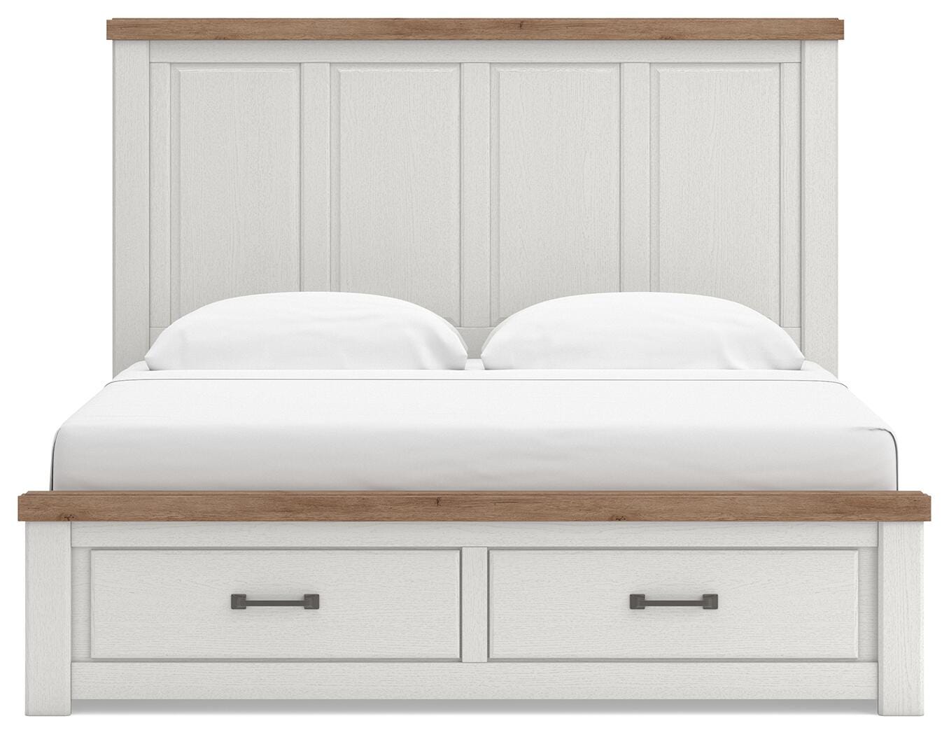 Savonport White/Brown King Panel Storage Bed view 5