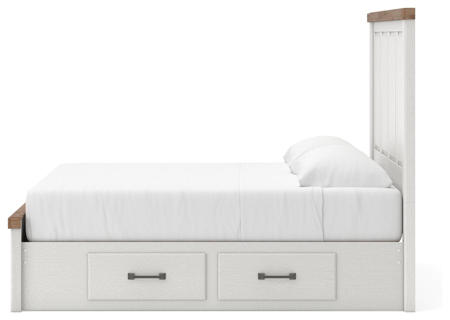 Savonport White/Brown King Panel Storage Bed view 3