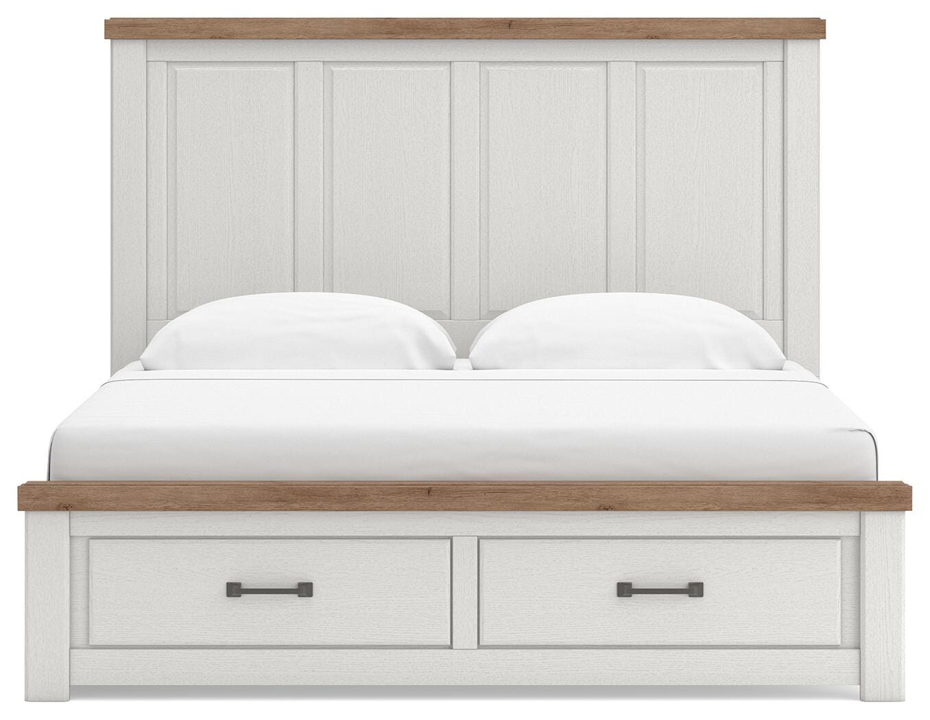 Savonport White/Brown King Panel Storage Bed view 5