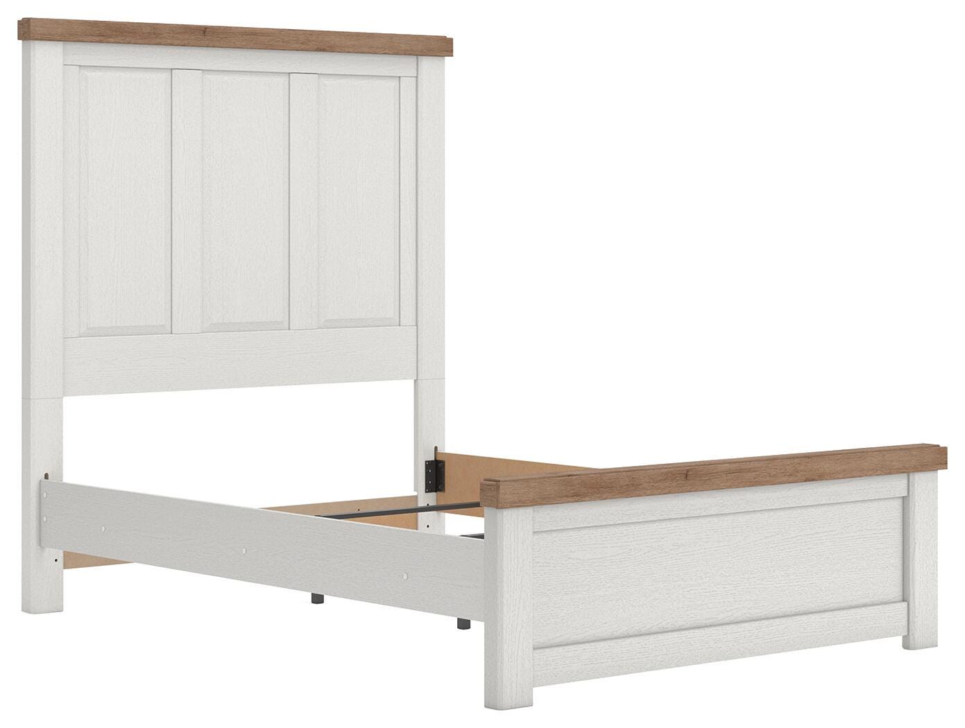 Savonport White/Brown Panel Bedroom Set angled view
