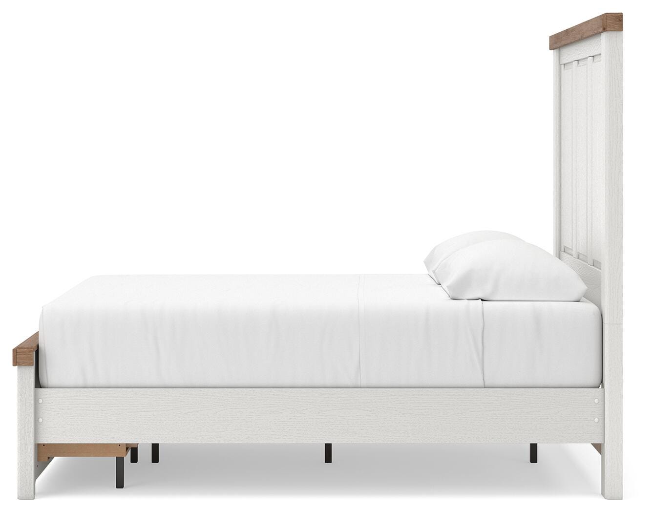 Savonport White/Brown Full Panel Storage Bed view 3