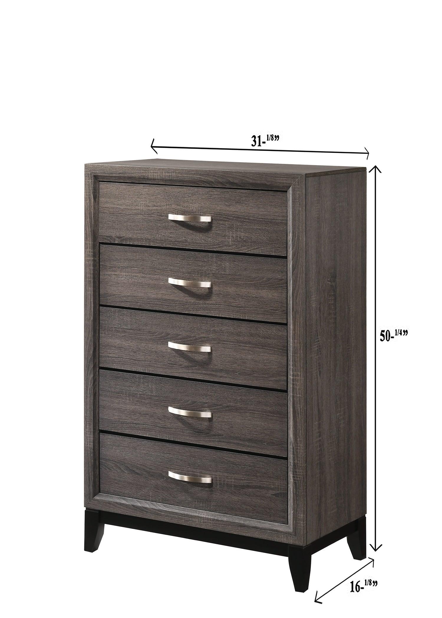 Akerson Gray Panel Bedroom Set main view bed