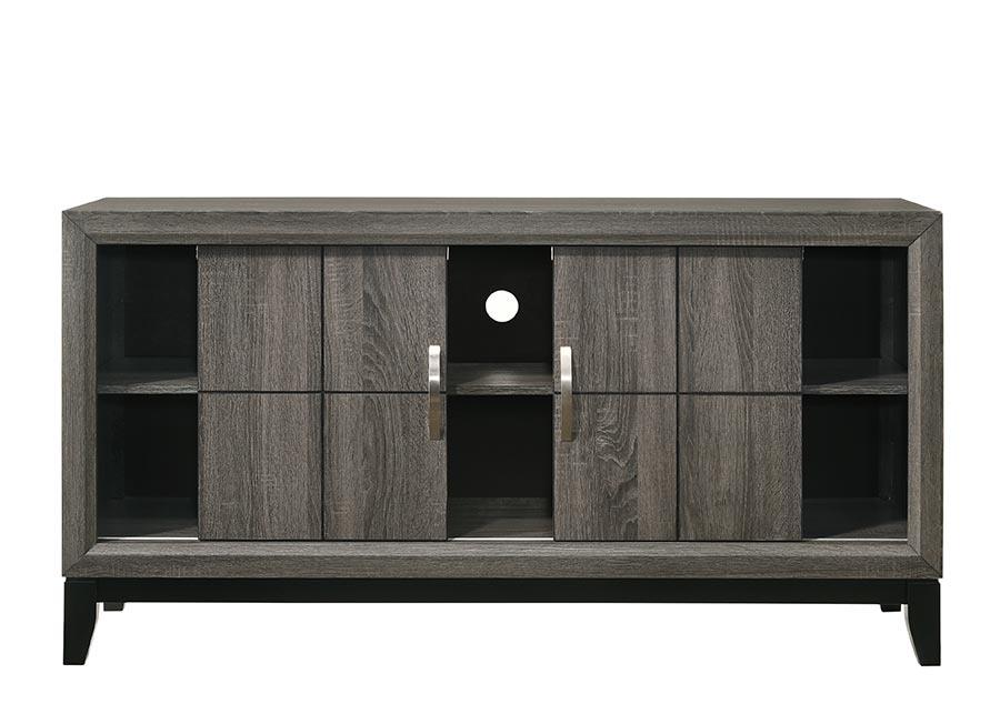 Akerson Gray Finish Wood Full Panel Bed angled view