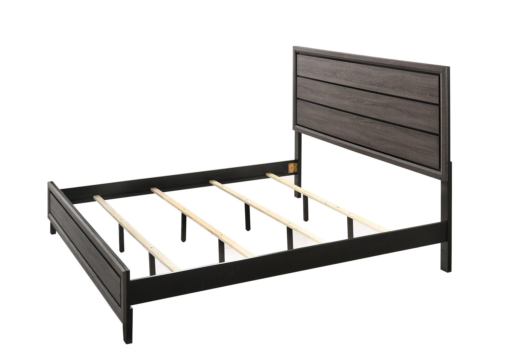 Akerson Gray Panel Bedroom Set side view bed