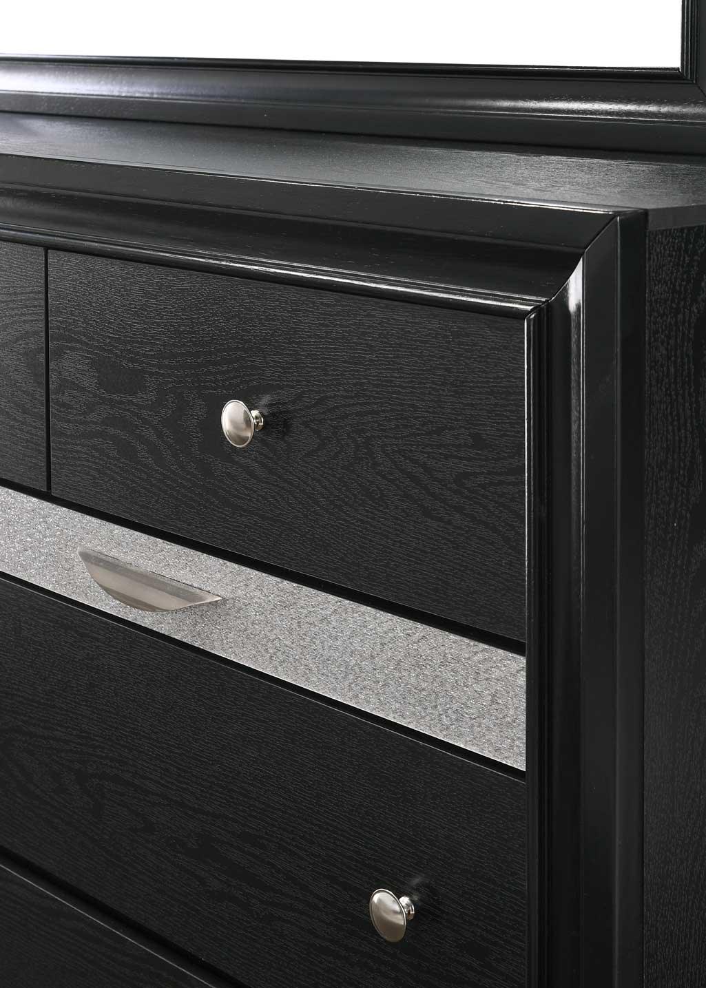 Regata Black and Silver Modern King Storage Platform Bed