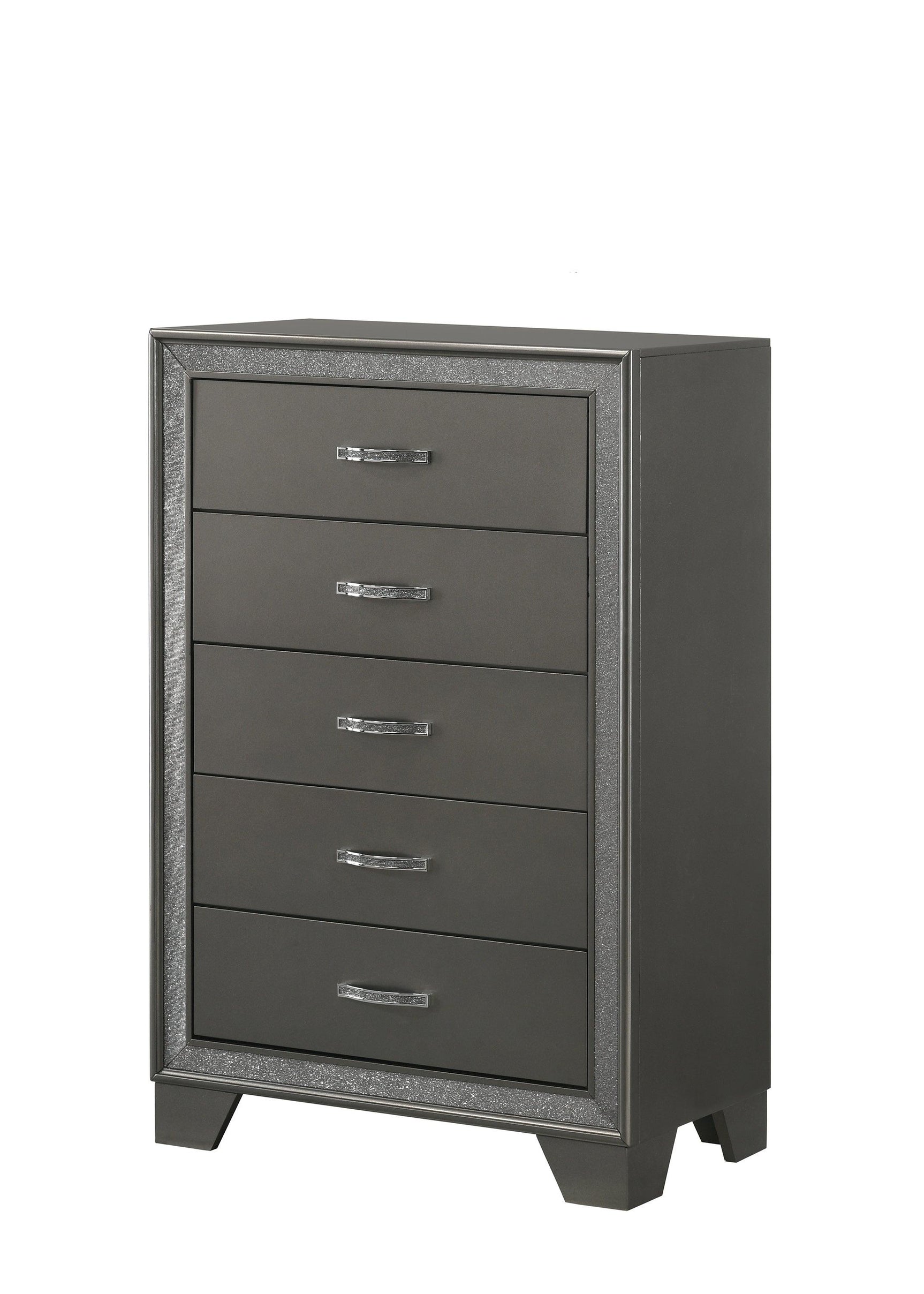 Kaia Gray Night Stand with 2 Spacious Drawers