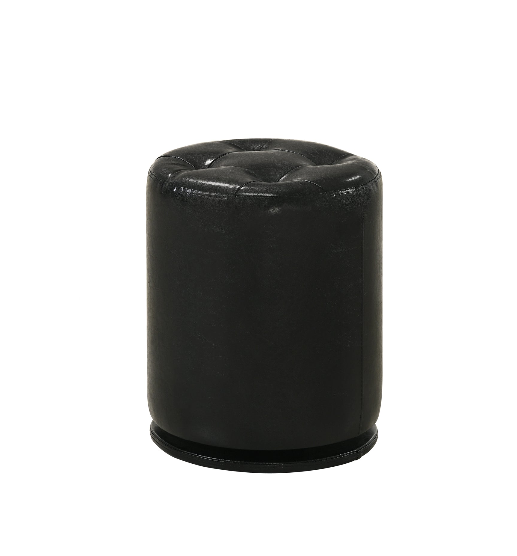Morgan black round swivel stool side view