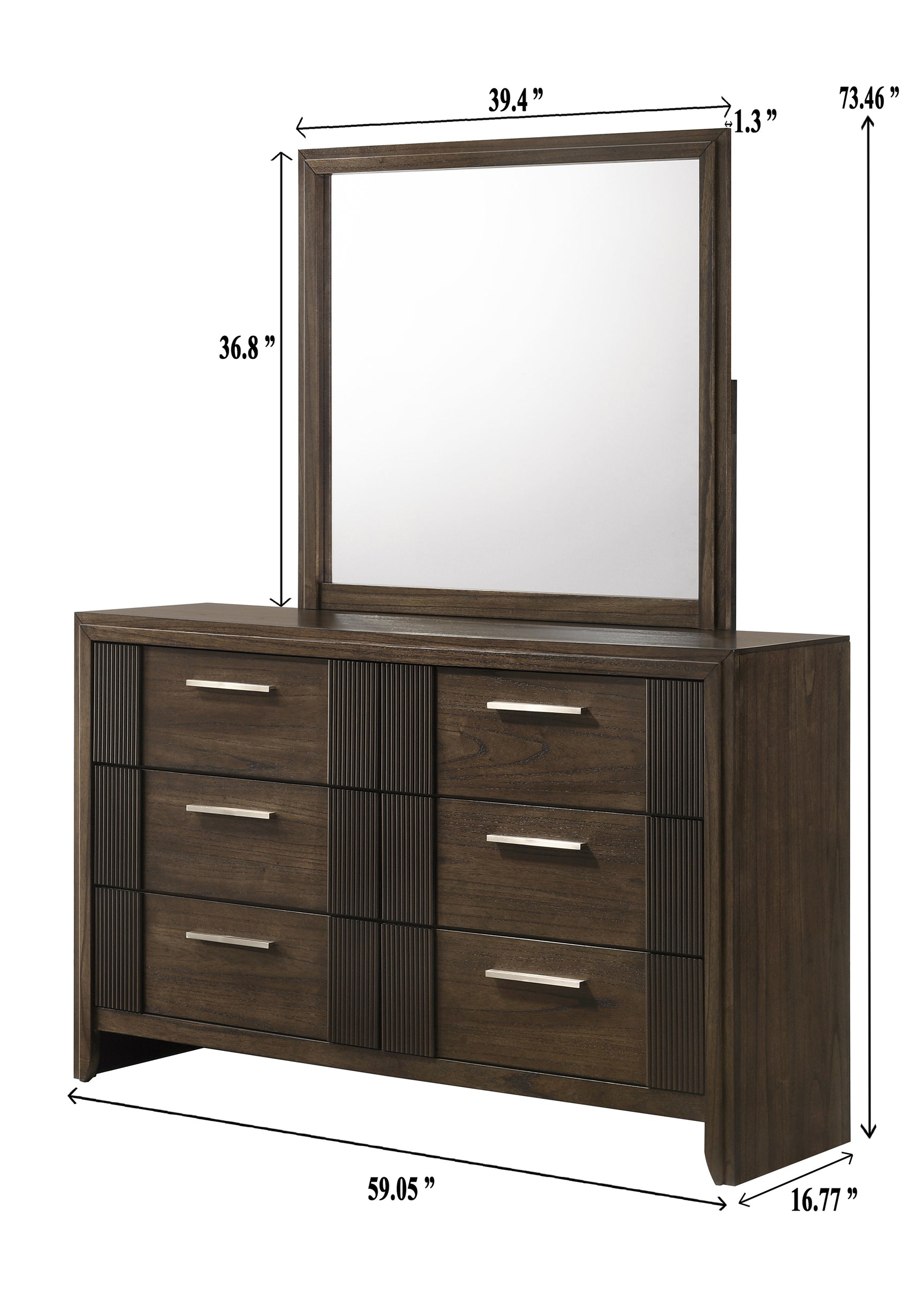 Carlton Brown Upholstered Panel Bedroom Set side view