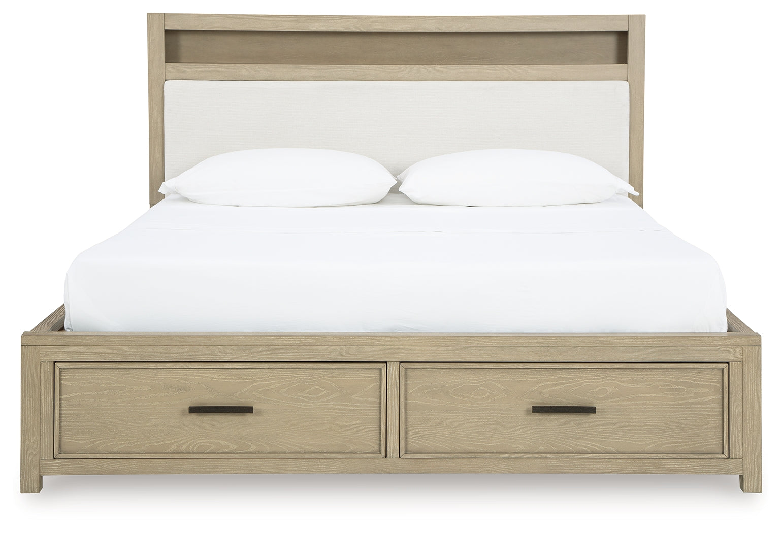 Head-on view of Calmoro Gray King Bed