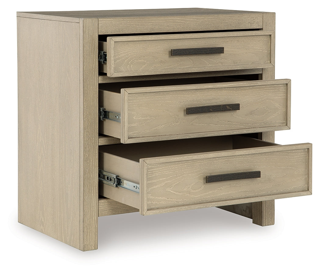 Calmoro Nightstand front view showing drawer details