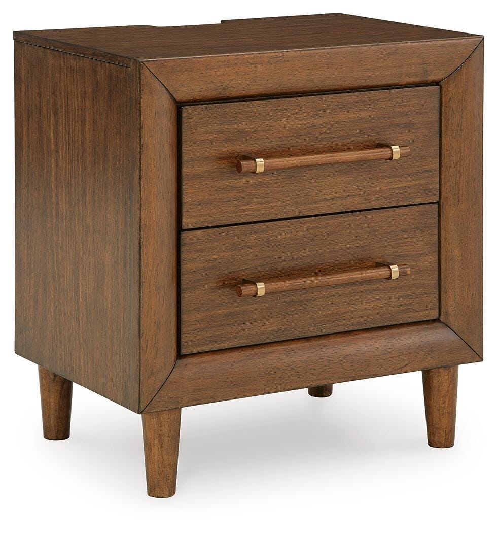Lyncott Brown Upholstered Bedroom Set angled view