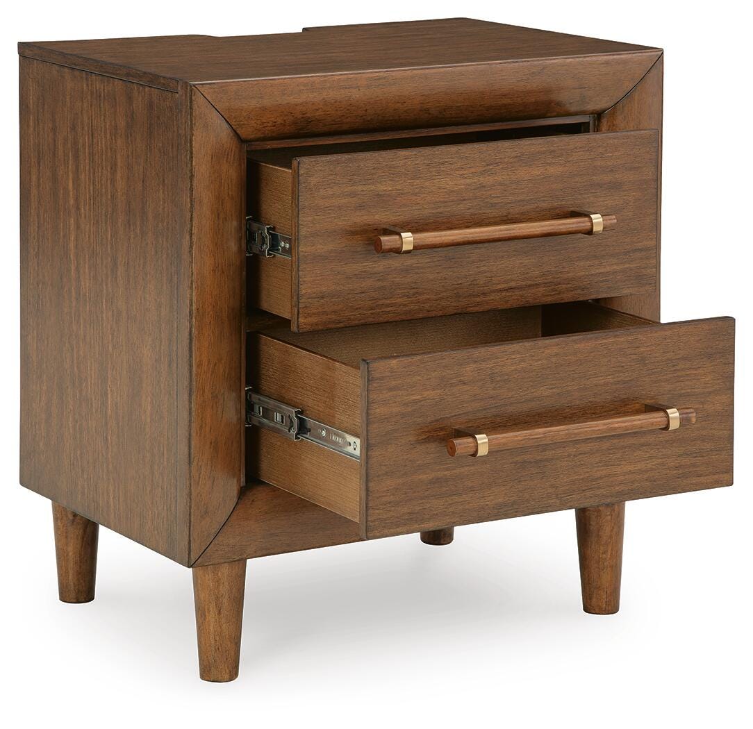 Lyncott Brown Upholstered Bedroom Set angled view