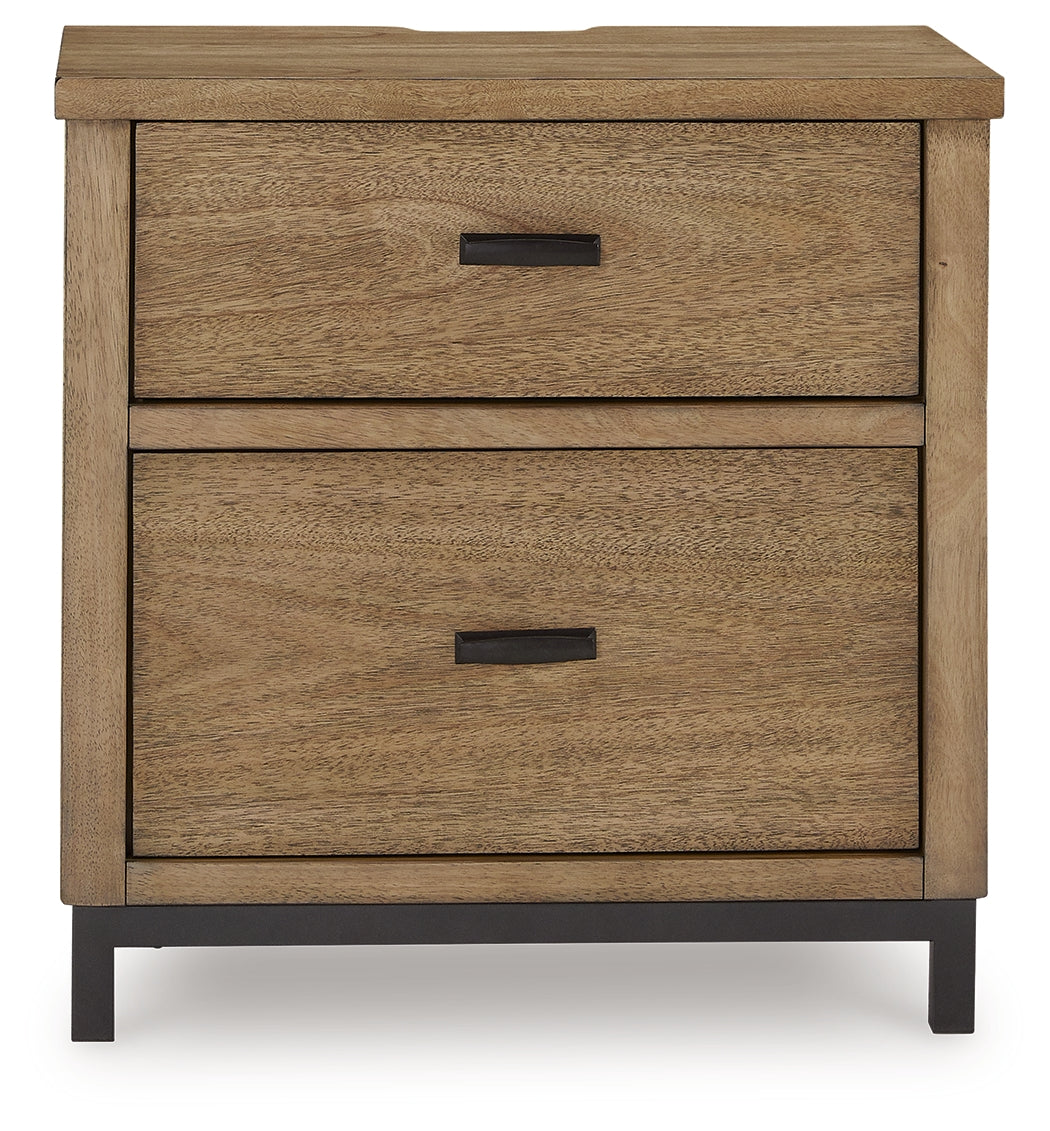 Tomtyn Nightstand head-on view showing wood finish