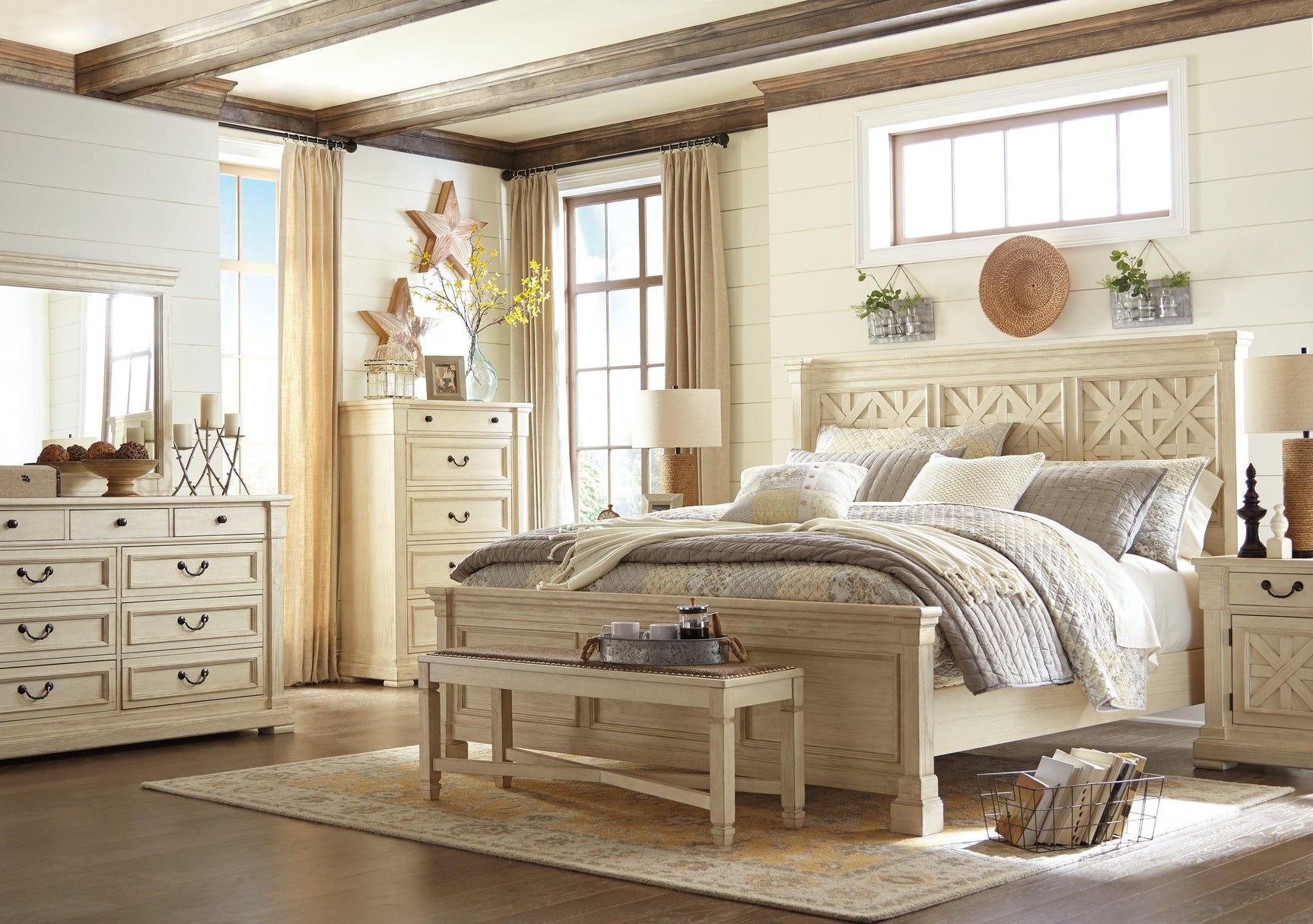 Bolanburg Two-Tone Dining Bench lifestyle image