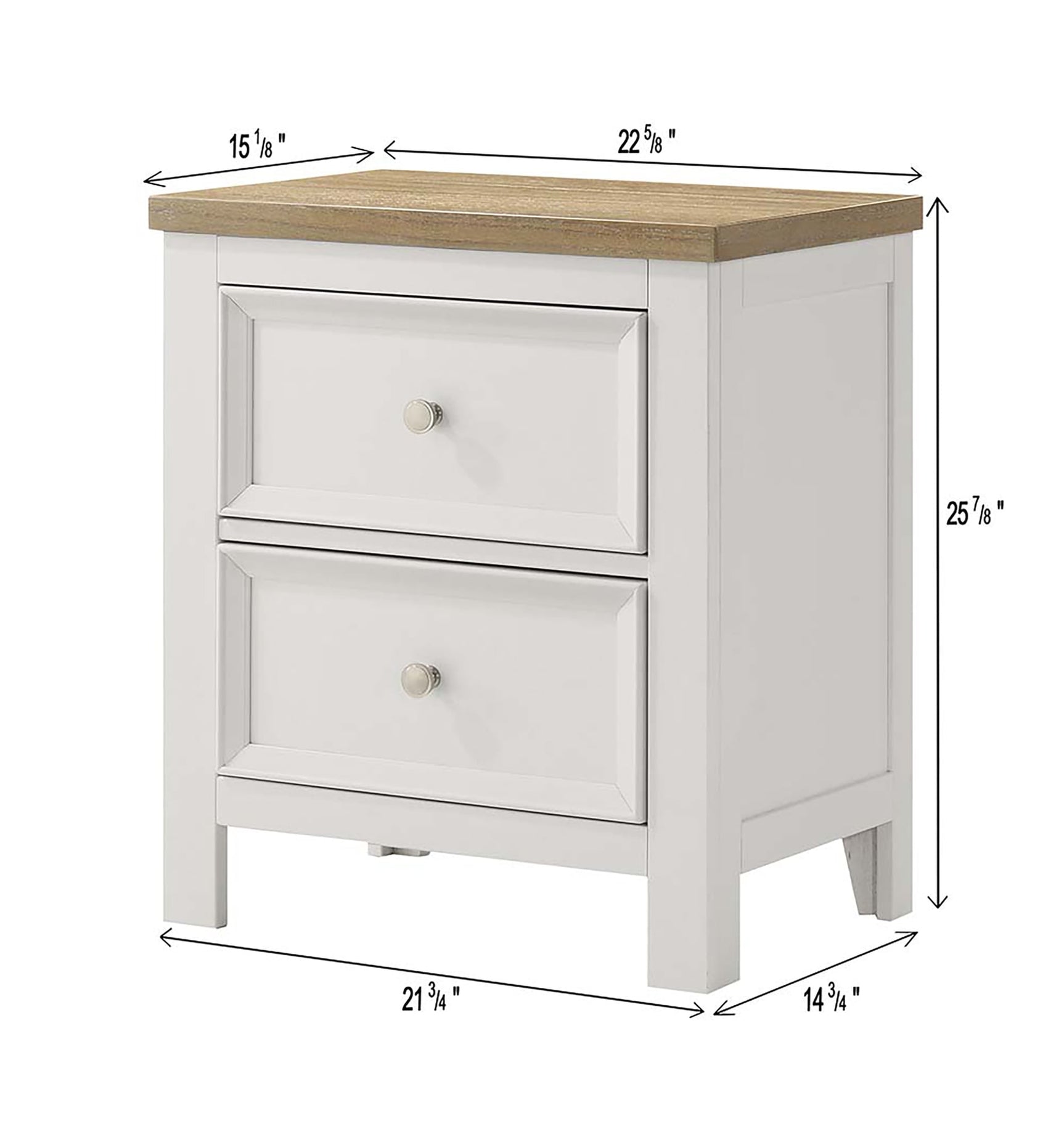 Aston White Nightstand With Center Glide view 3