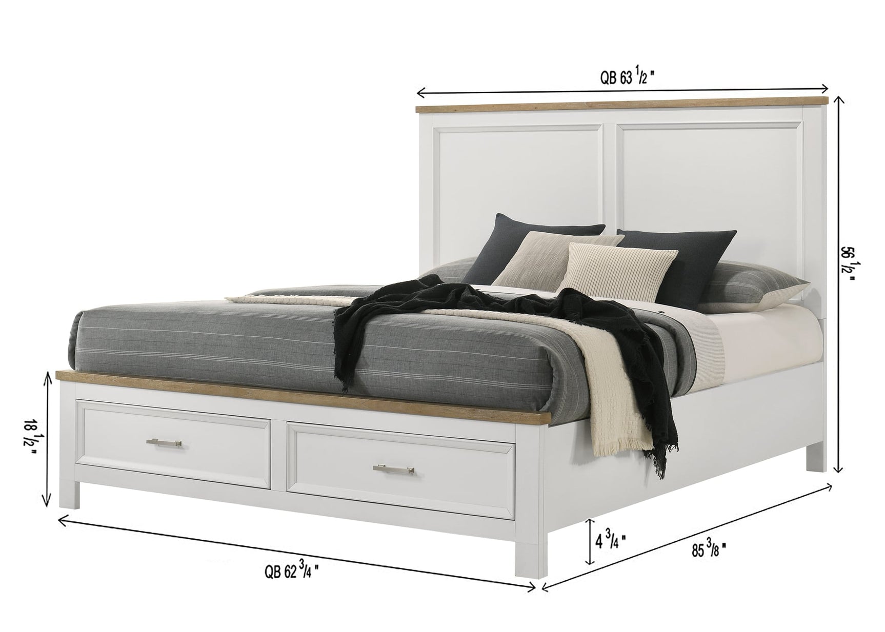 Aston White Storage Platform Queen Bed view 5