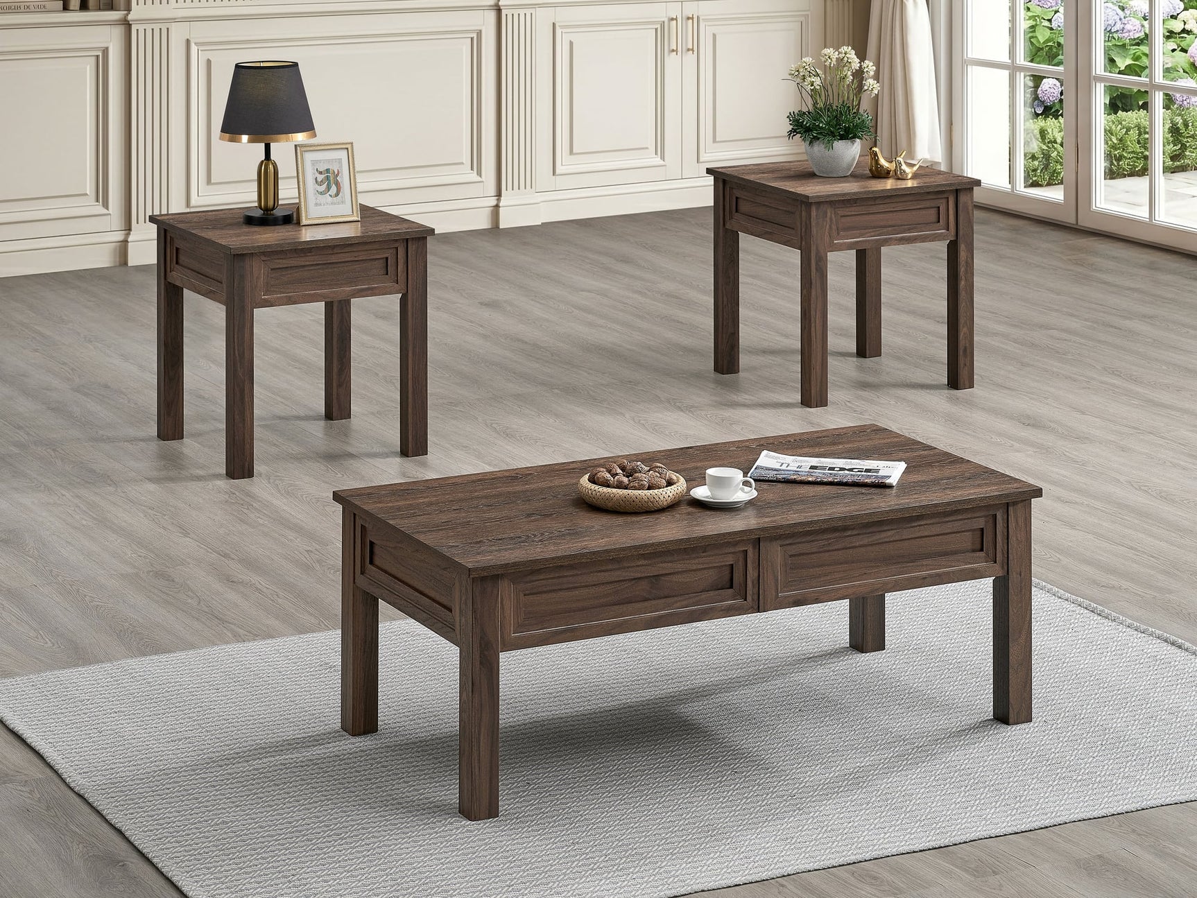 Lorraine 3-Piece Brown Coffee Table Set from Decor Furniture
