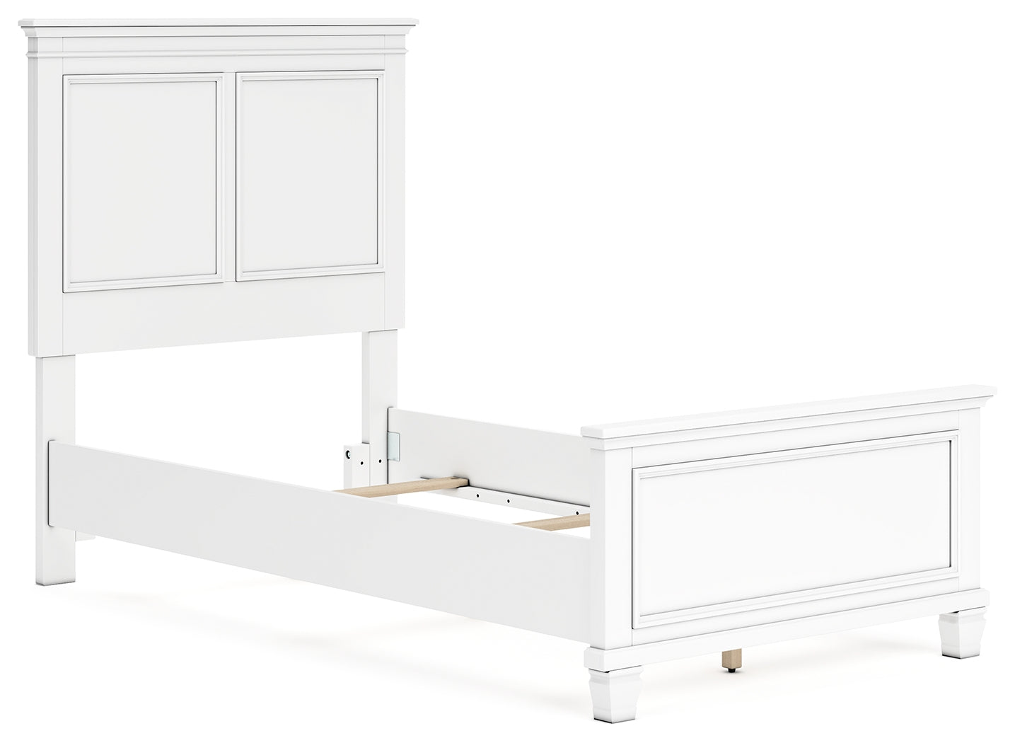 Fortman White Twin Panel Bed alternate side view