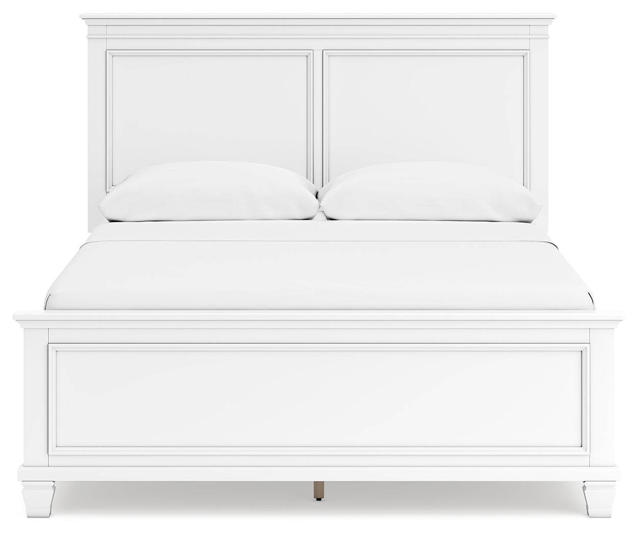 Fortman White Queen Panel Bed headboard front view
