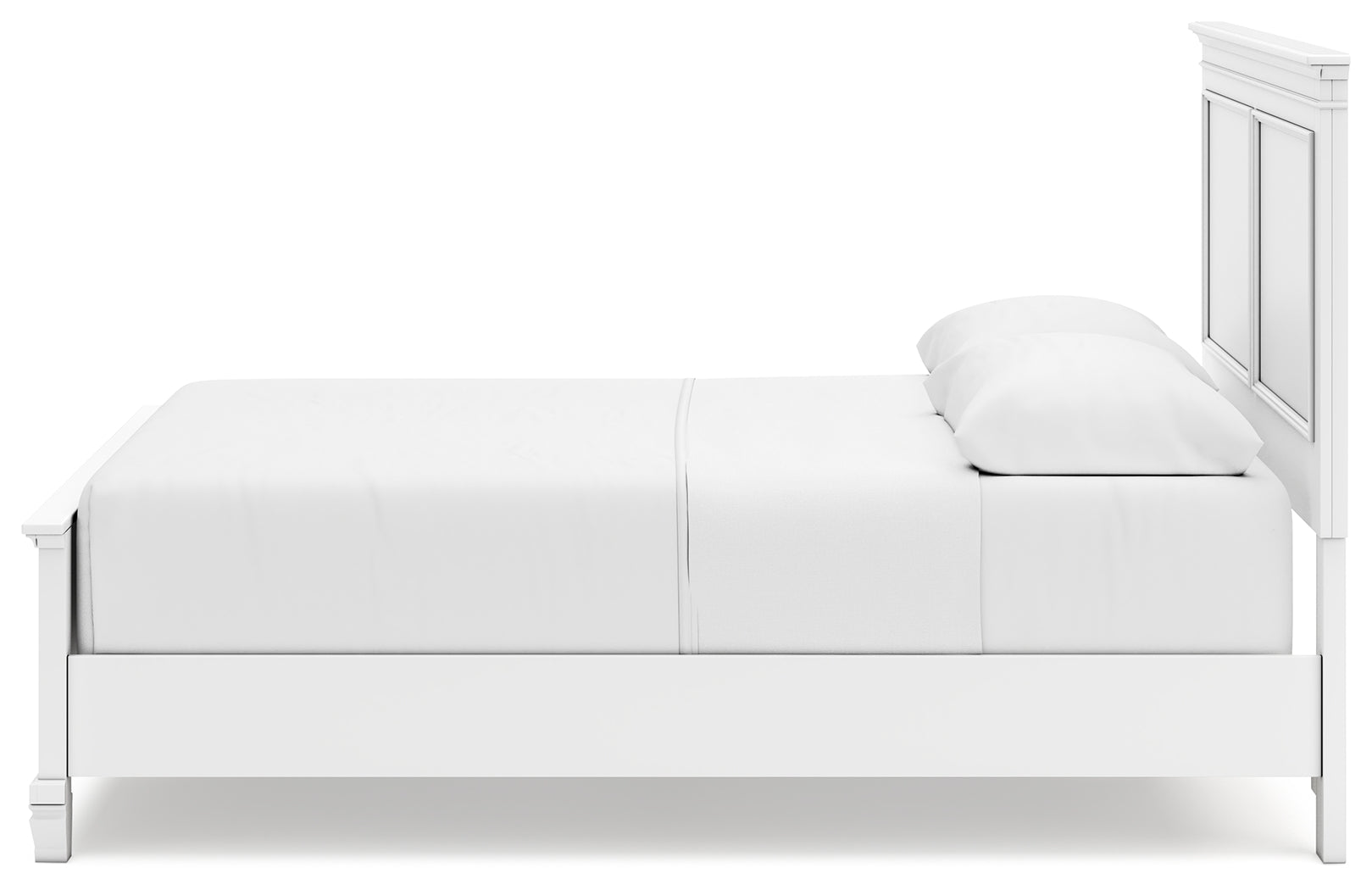 Fortman White Queen Panel Bed side alternative view