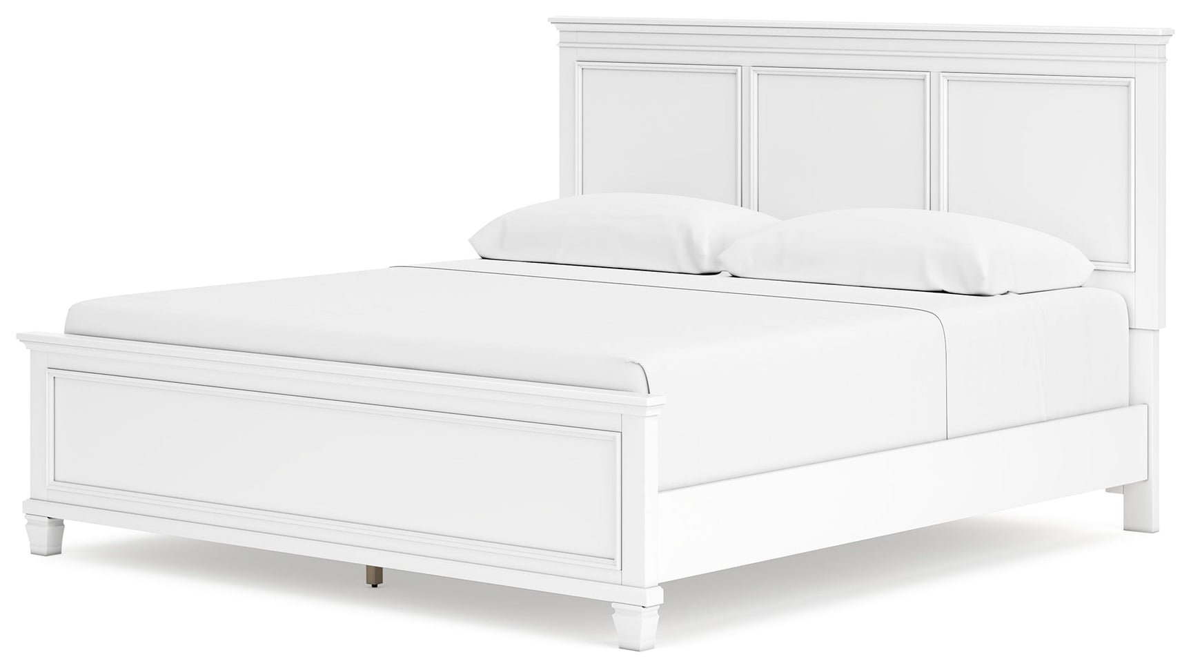 Fortman White King Panel Bed footboard detail