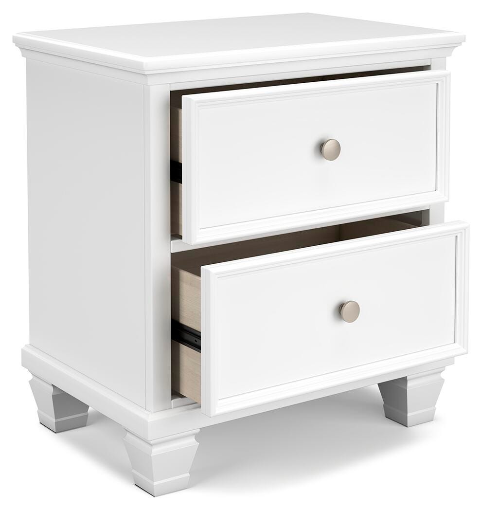 Fortman White Panel Bedroom Set angled view