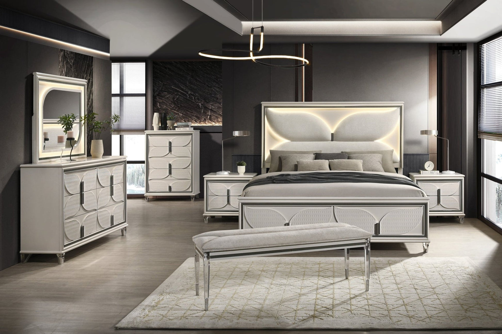 Hayma Bed with bench included in set