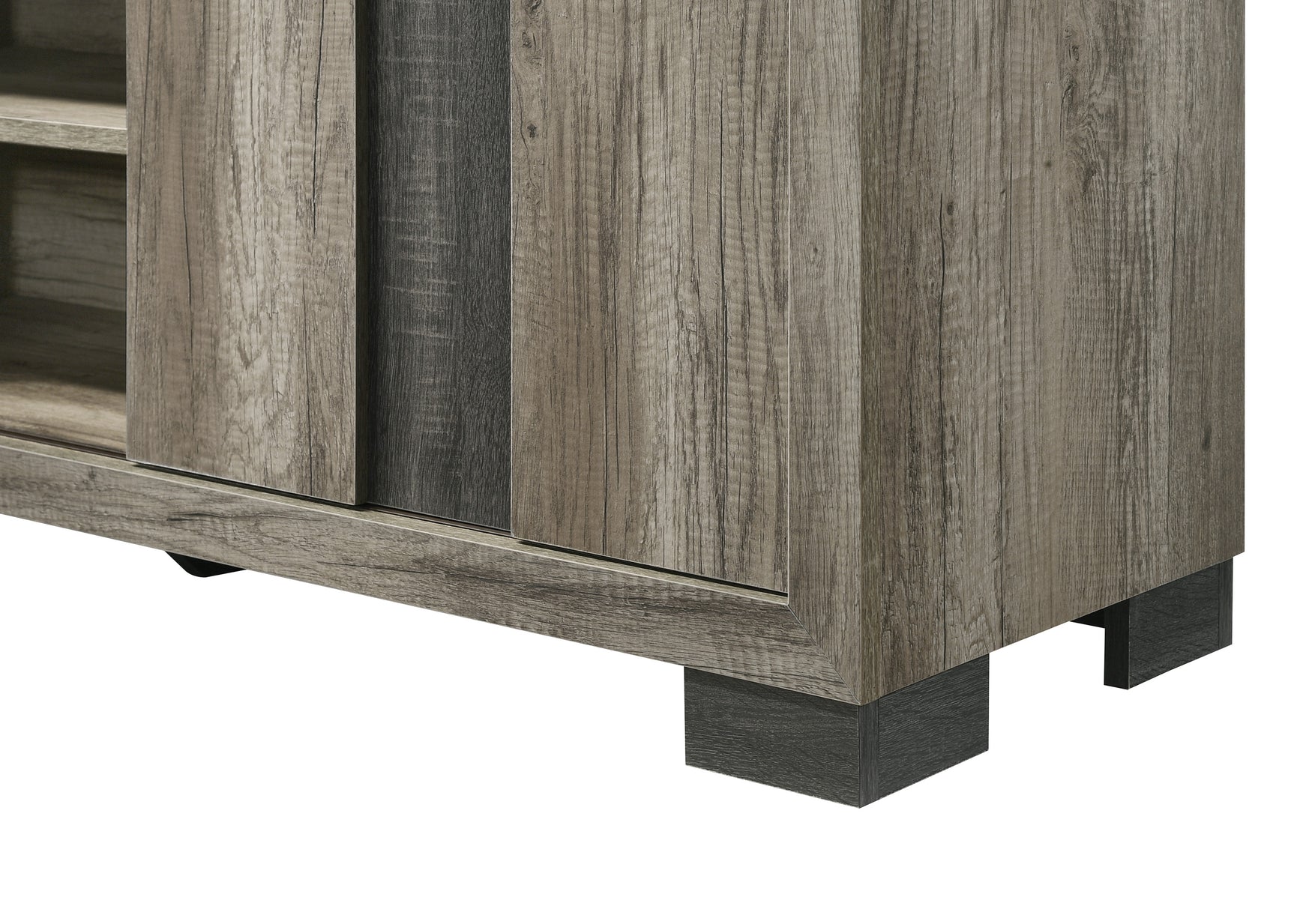 Rangley Gray TV Stand storage compartments