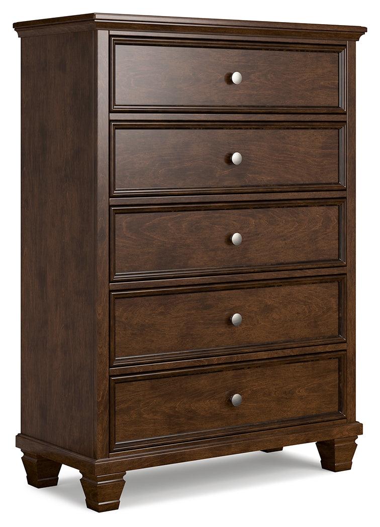 Danabrin Brown Chest of Drawers side angle