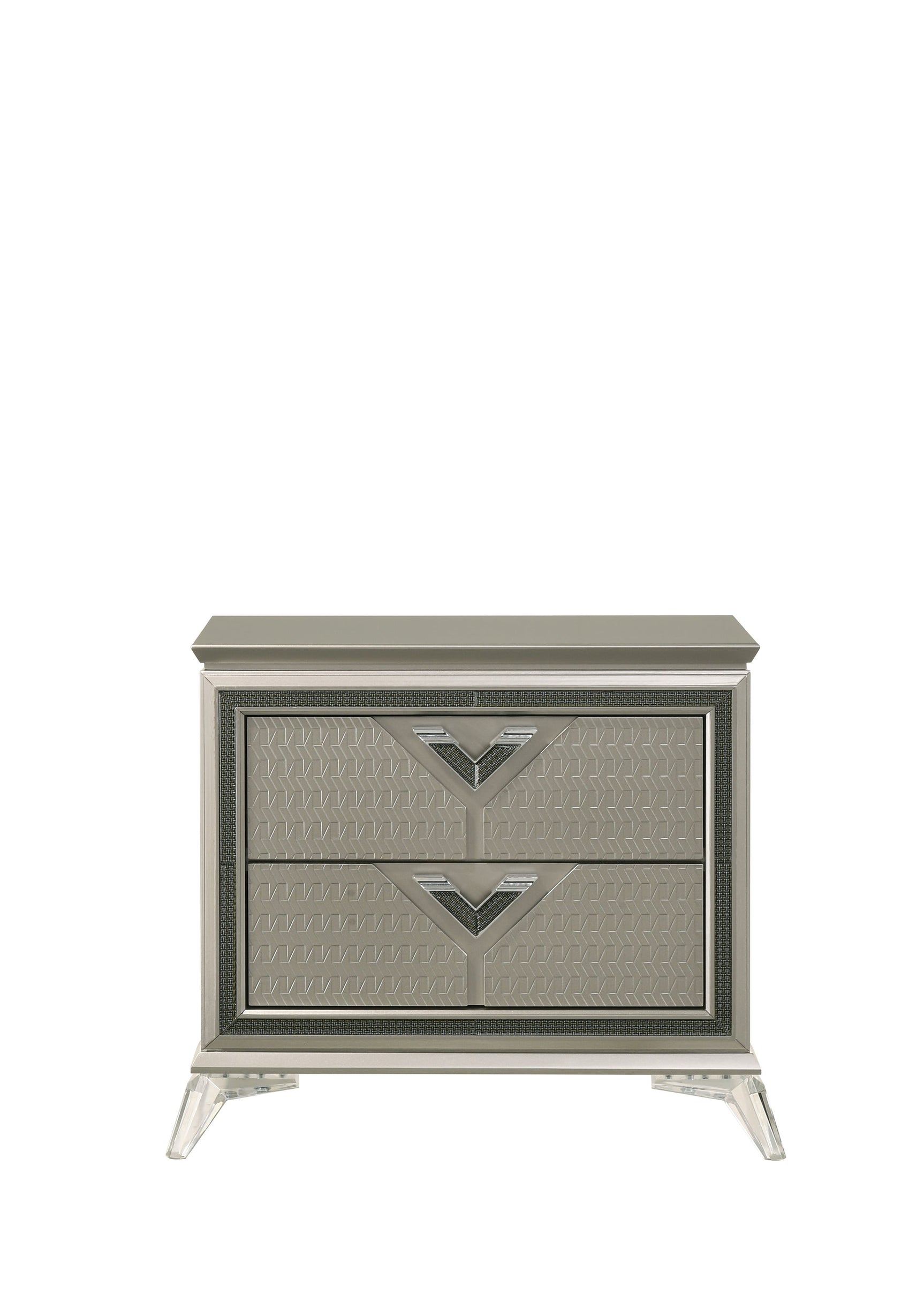 nightstand from Larana Champagne Upholstered LED Panel Bedroom Set