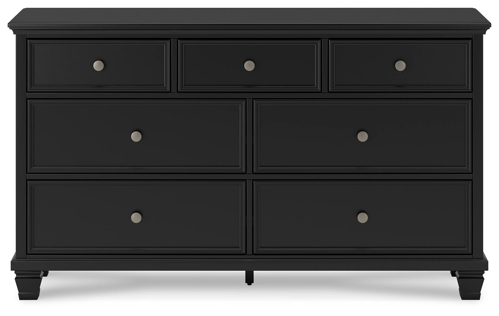 Head-on view of Lanolee Black dresser