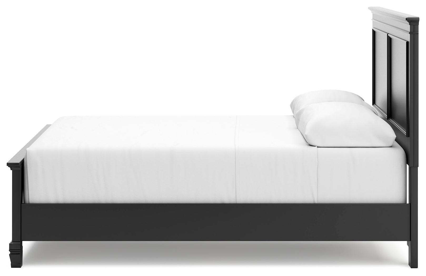 Lanolee Black Queen Panel Bed side alternative view