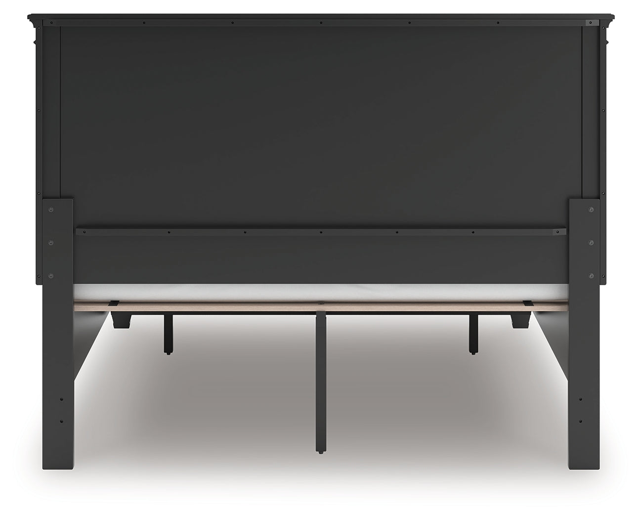 Lanolee Black Queen Panel Storage Bed back view