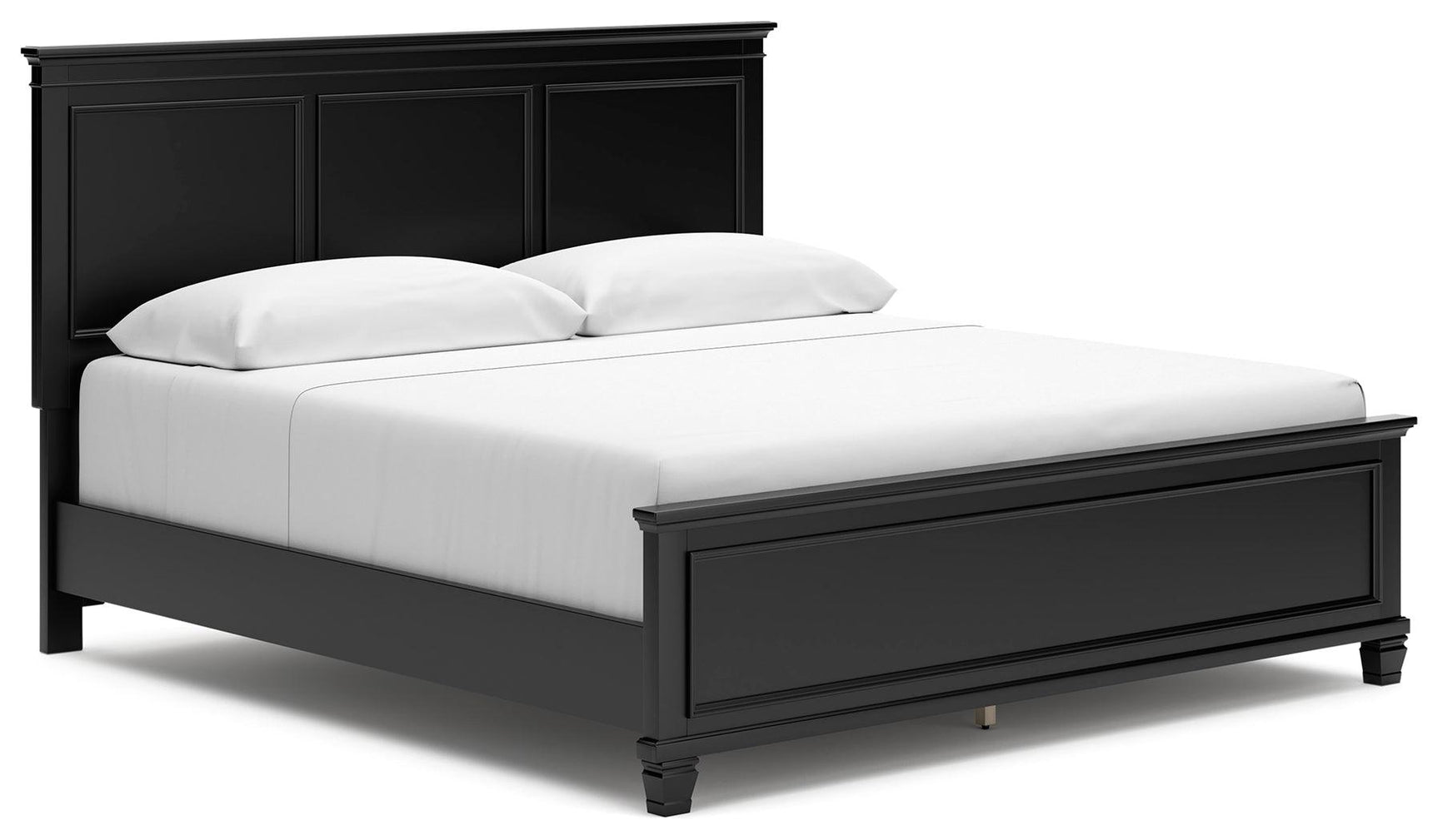 Lanolee Black King Panel Bed angled side view