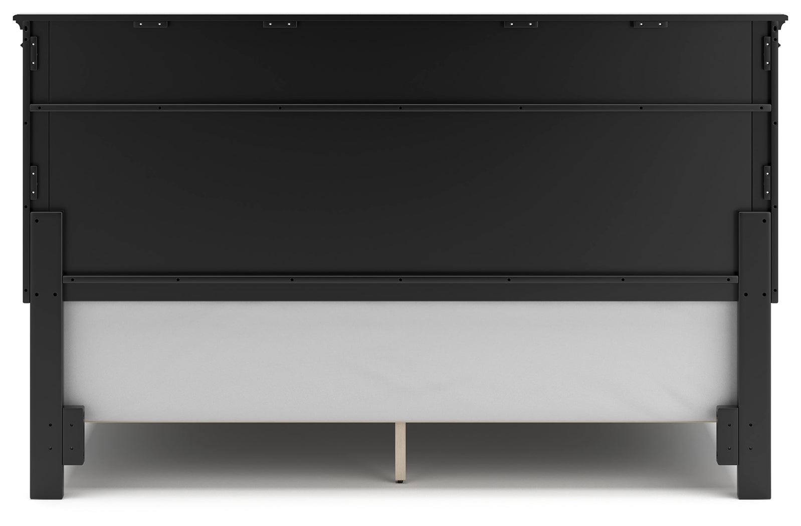 Lanolee Black King Panel Bed rear view