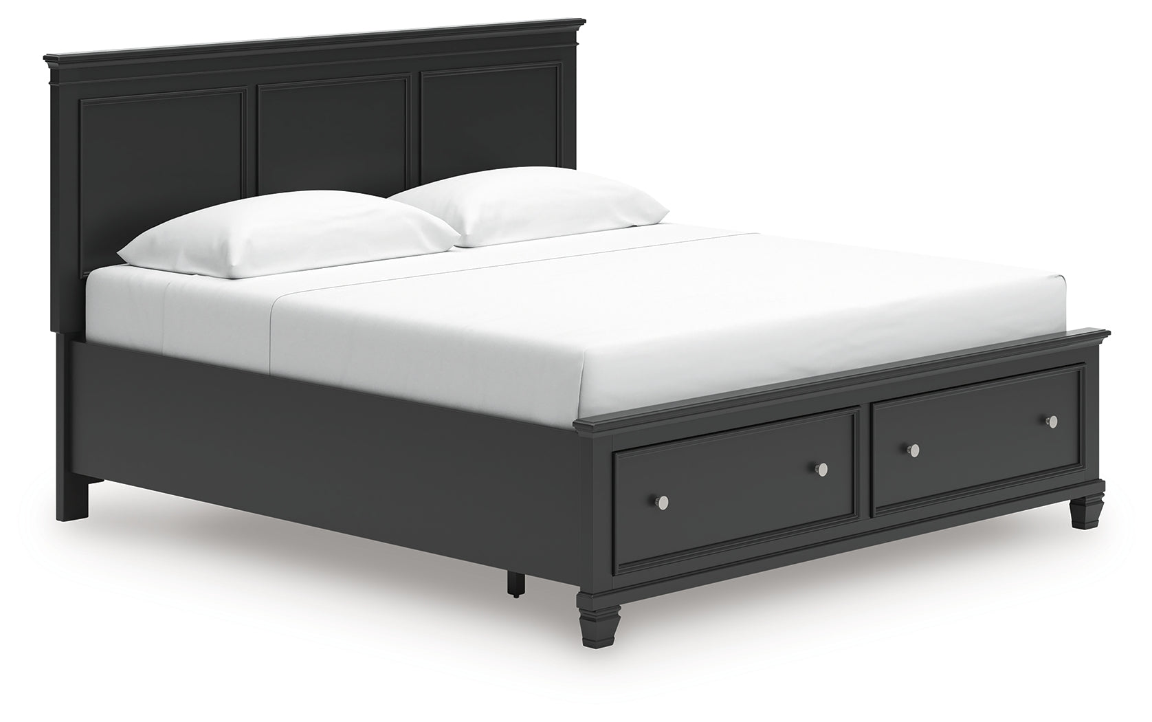 Lanolee King Panel Storage Bed angled side view