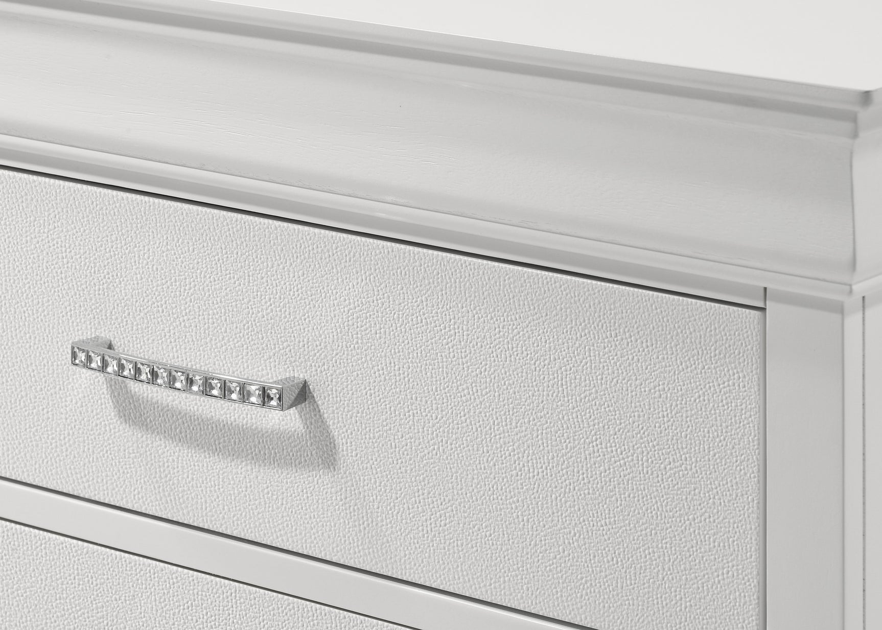 Amalia White Upholstered Tufted Panel King Bed