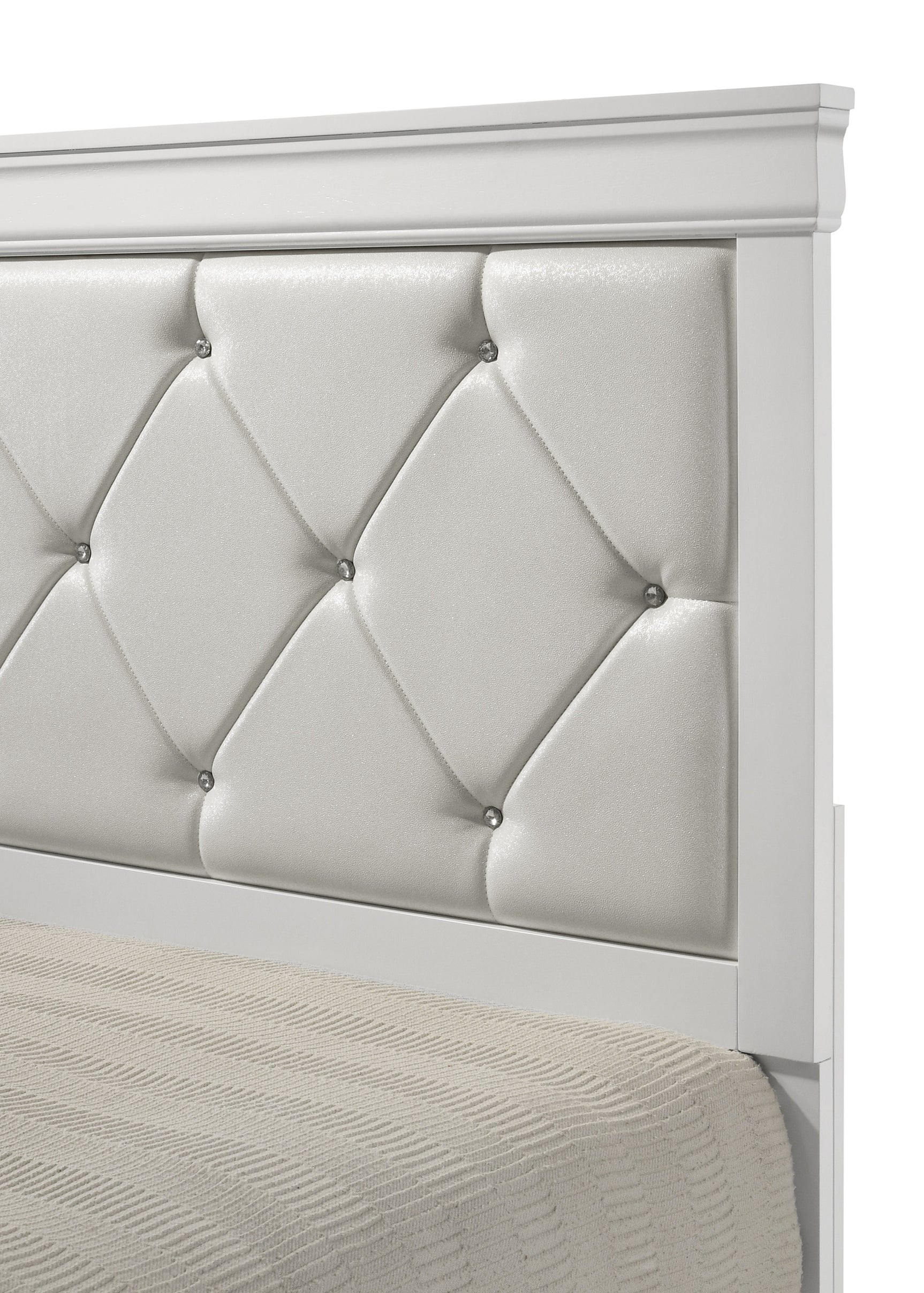 Amalia White Upholstered Tufted Panel Bedroom Set