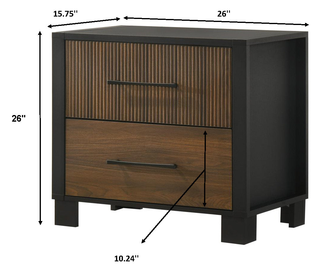 Nemy Brown Nightstand with Elegant Design view 3
