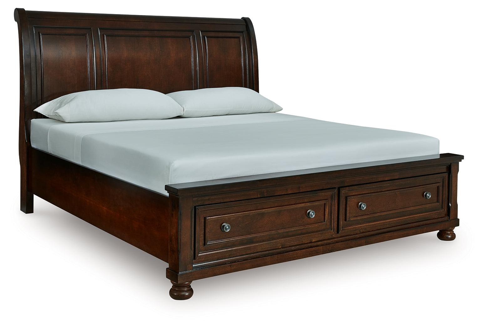 Porter King Sleigh Storage Bed angled side view