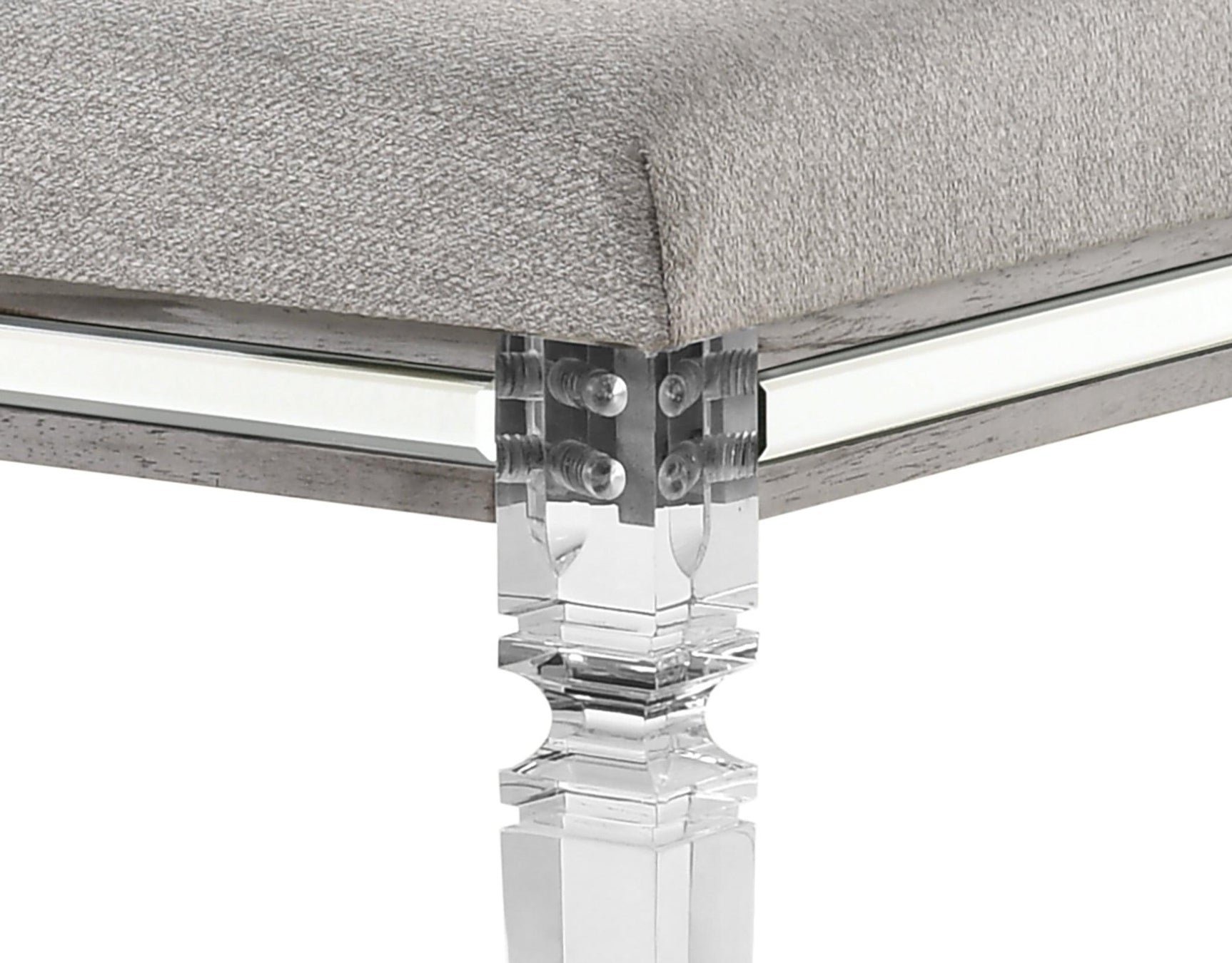 main view of Vail Gray LED Upholstered Panel Bedroom Set mirror