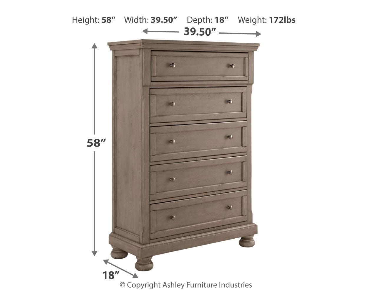 Lettner Chest with dimension diagram
