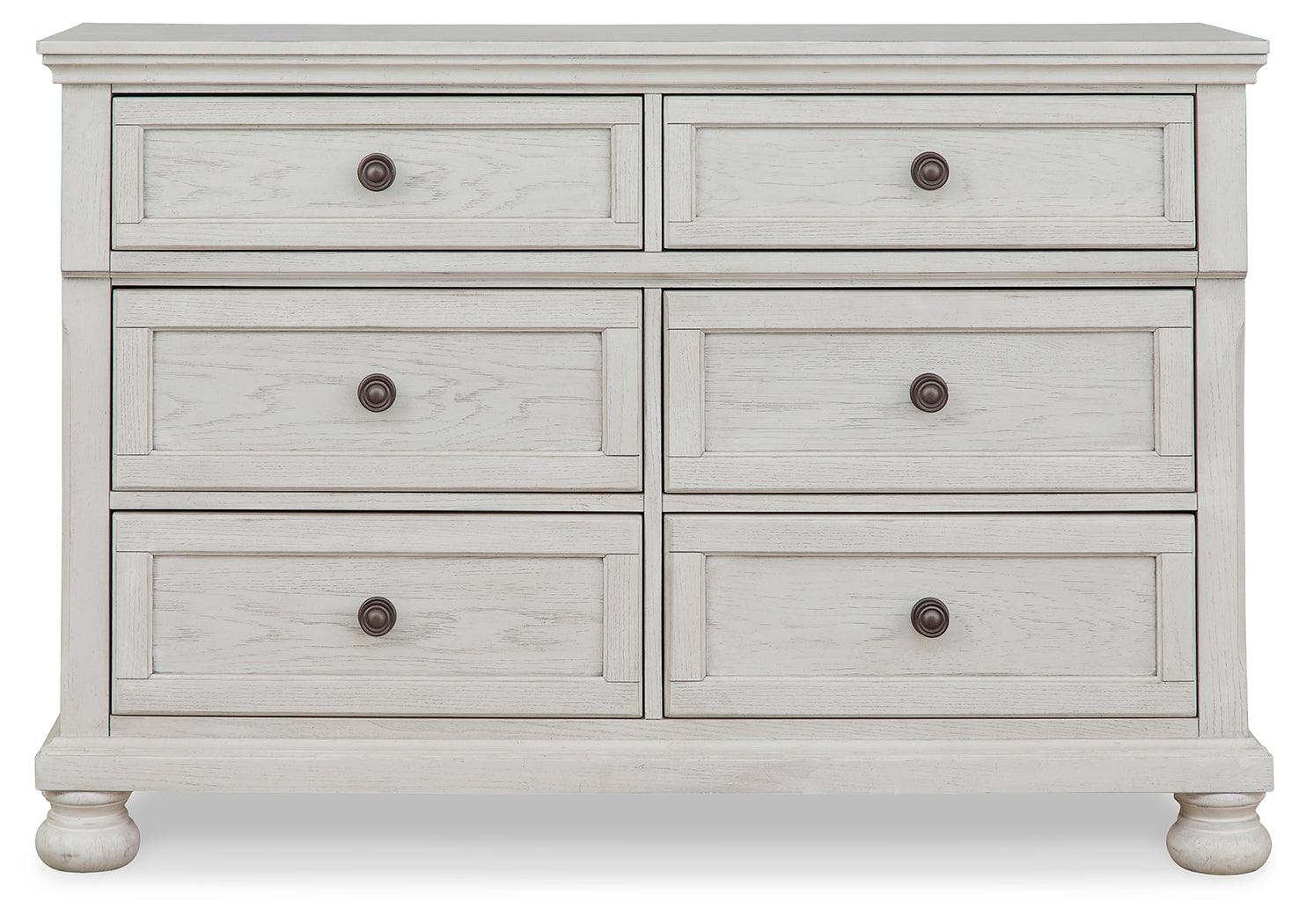 Robbinsdale Antique White Dresser head-on view