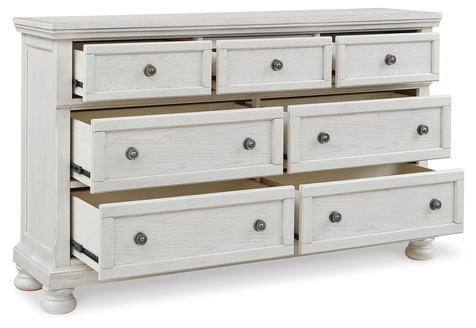 Robbinsdale Antique White Dresser top drawers open