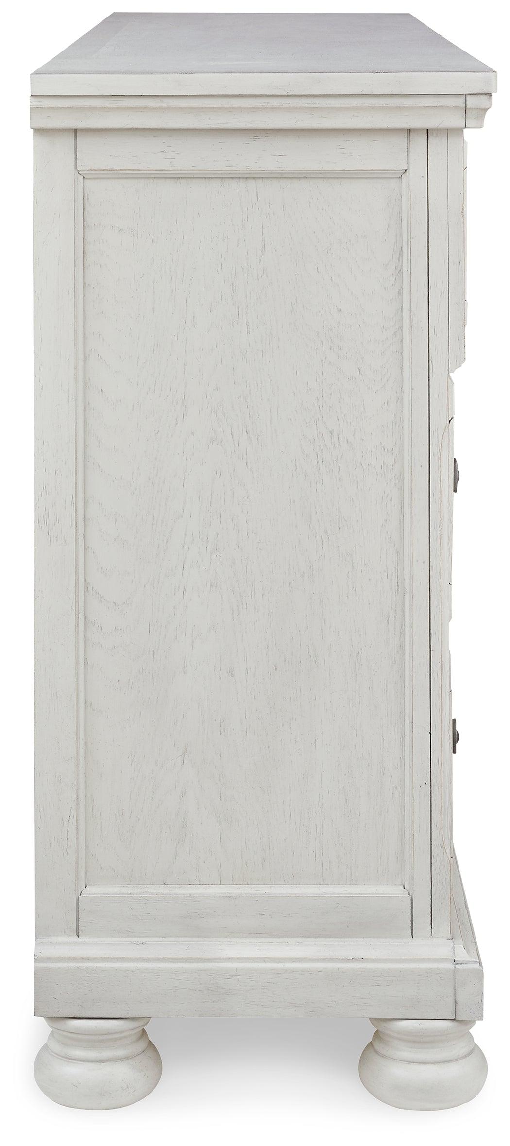 Robbinsdale Antique White Dresser side profile