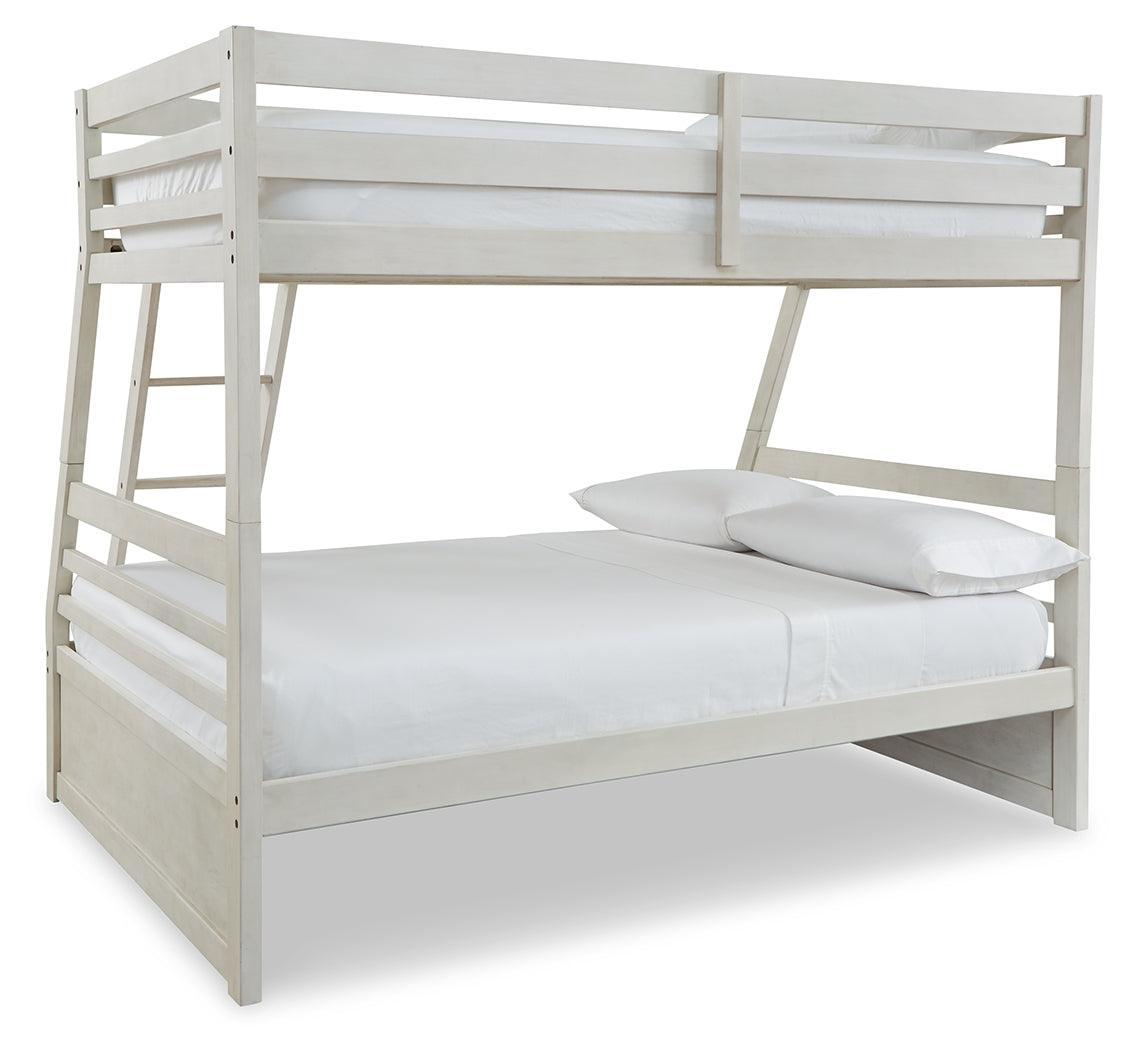 Robbinsdale Antique White Twin Over Full Bunk Bed - back view