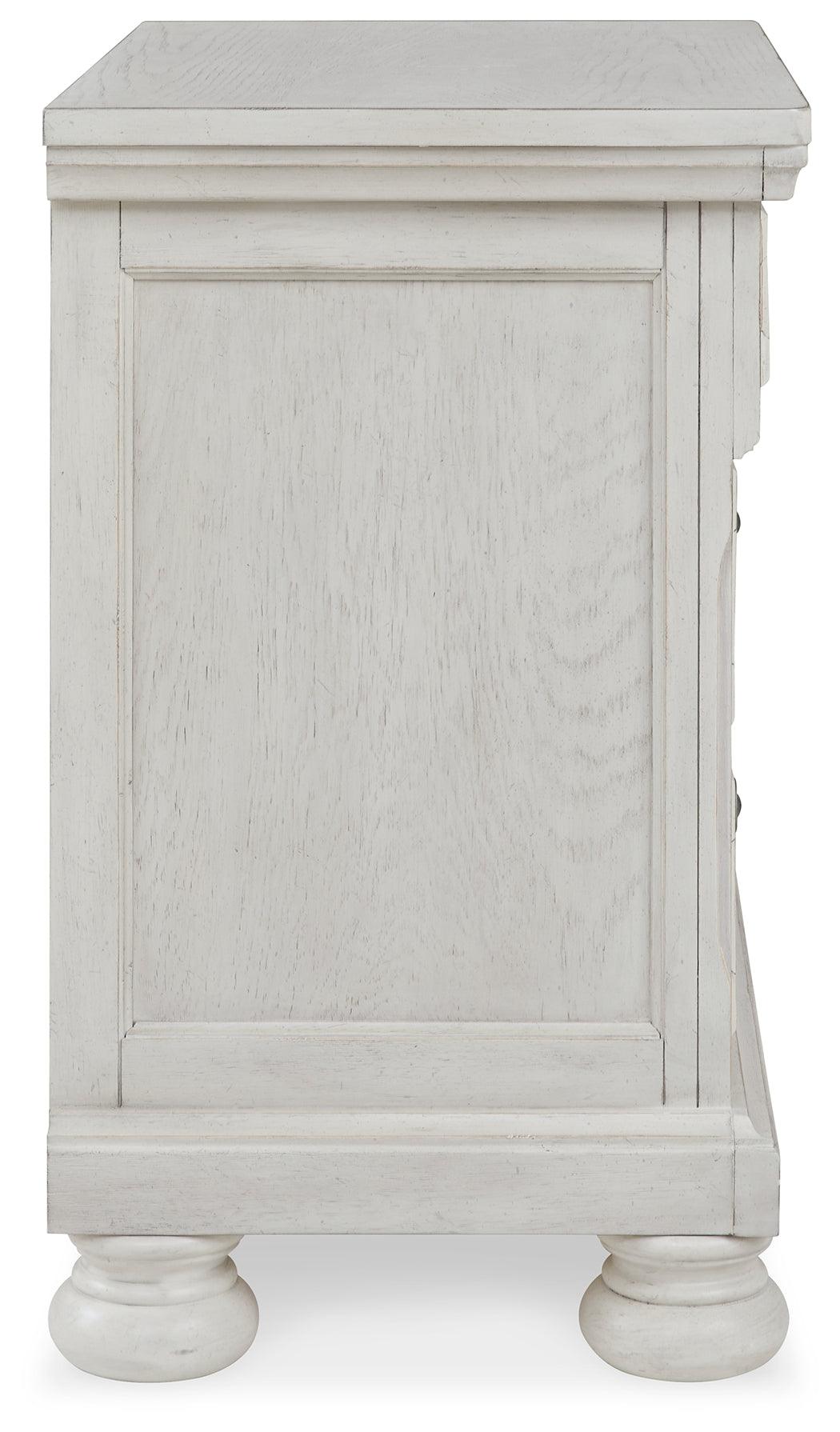 Robbinsdale Antique White Nightstand side profile