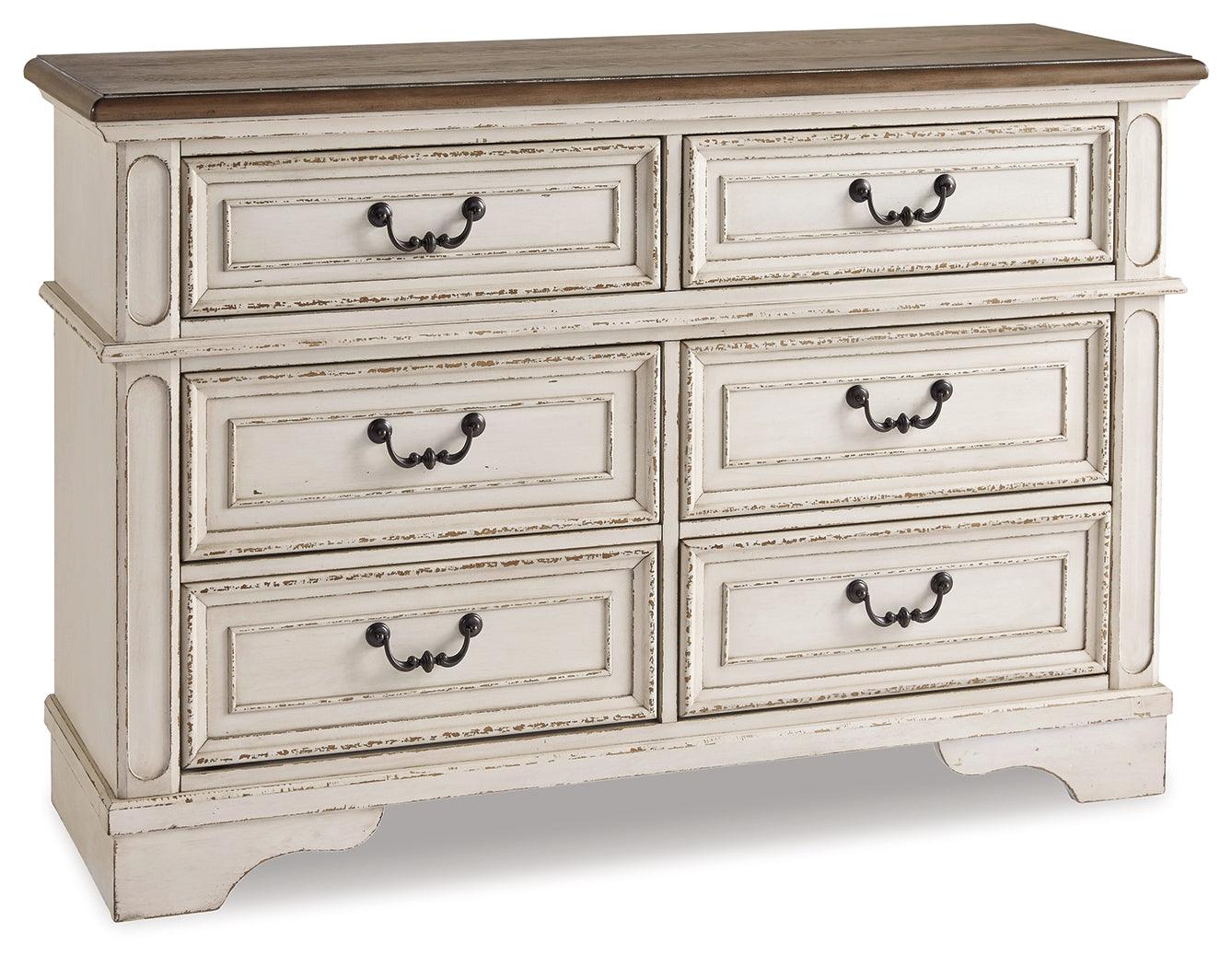 Realyn two-tone dresser angled side view