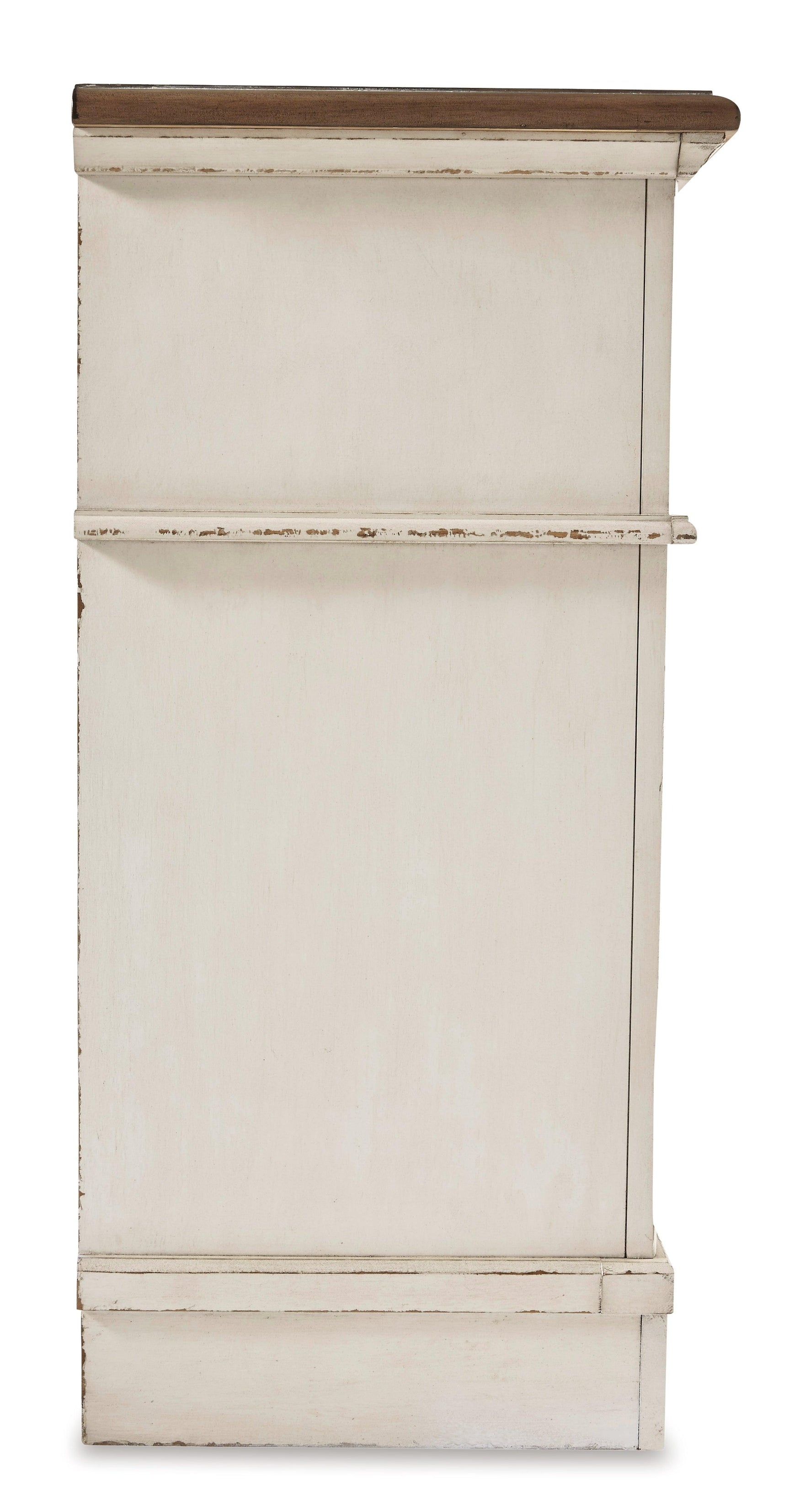 Side view of Realyn two-tone dresser